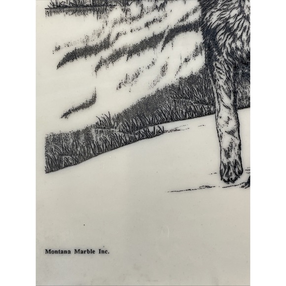 Vintage 1991 Bernie Brown Montana Marble Inc "Leader Of The Pack " Marble Plaque - Picture 5 of 9